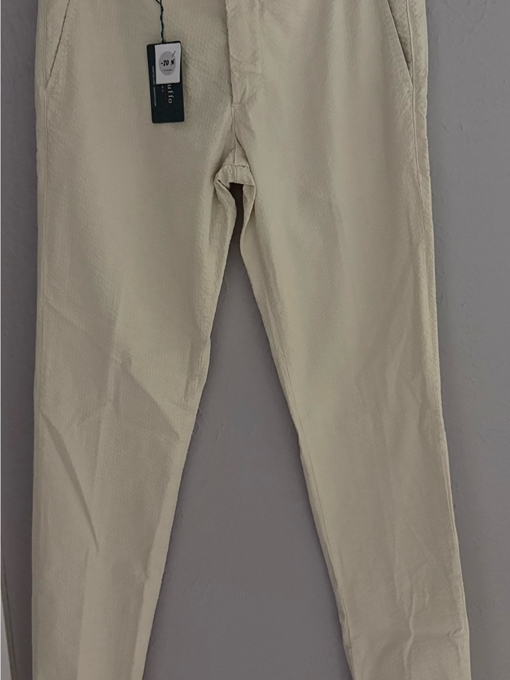 Men's Cream Chino Pants - Modern Slim Fit